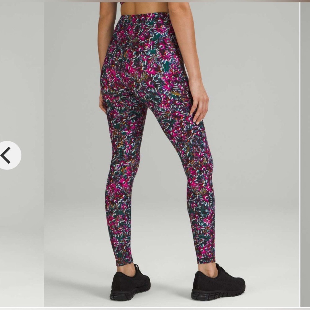 Lululemon Base Pace High-Rise Fleece Tight 28"‎ Floral Electric Multi size 14